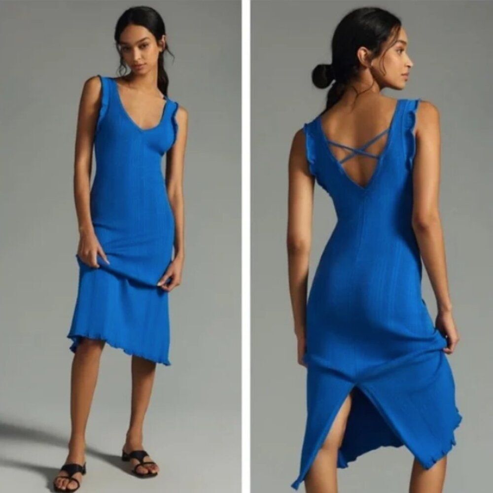 Daily Practice by Anthropologie Azure Lounge Midi Dress Blue Size XL